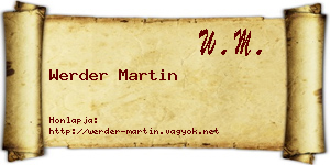 Werder Martin névjegykártya